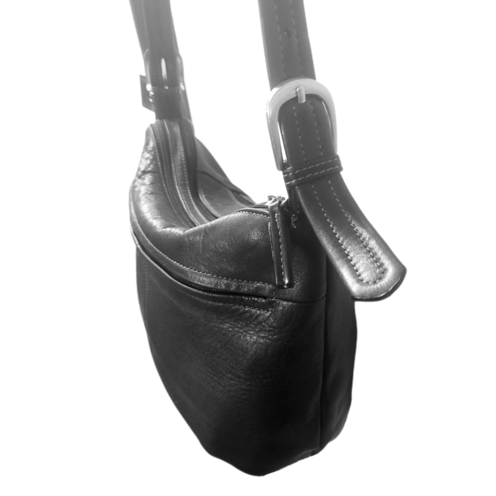 TIGNANELLO CHARCOAL SOFT SUPPLE LEATHER CROSSBODY BAG - Picture 7 of 15